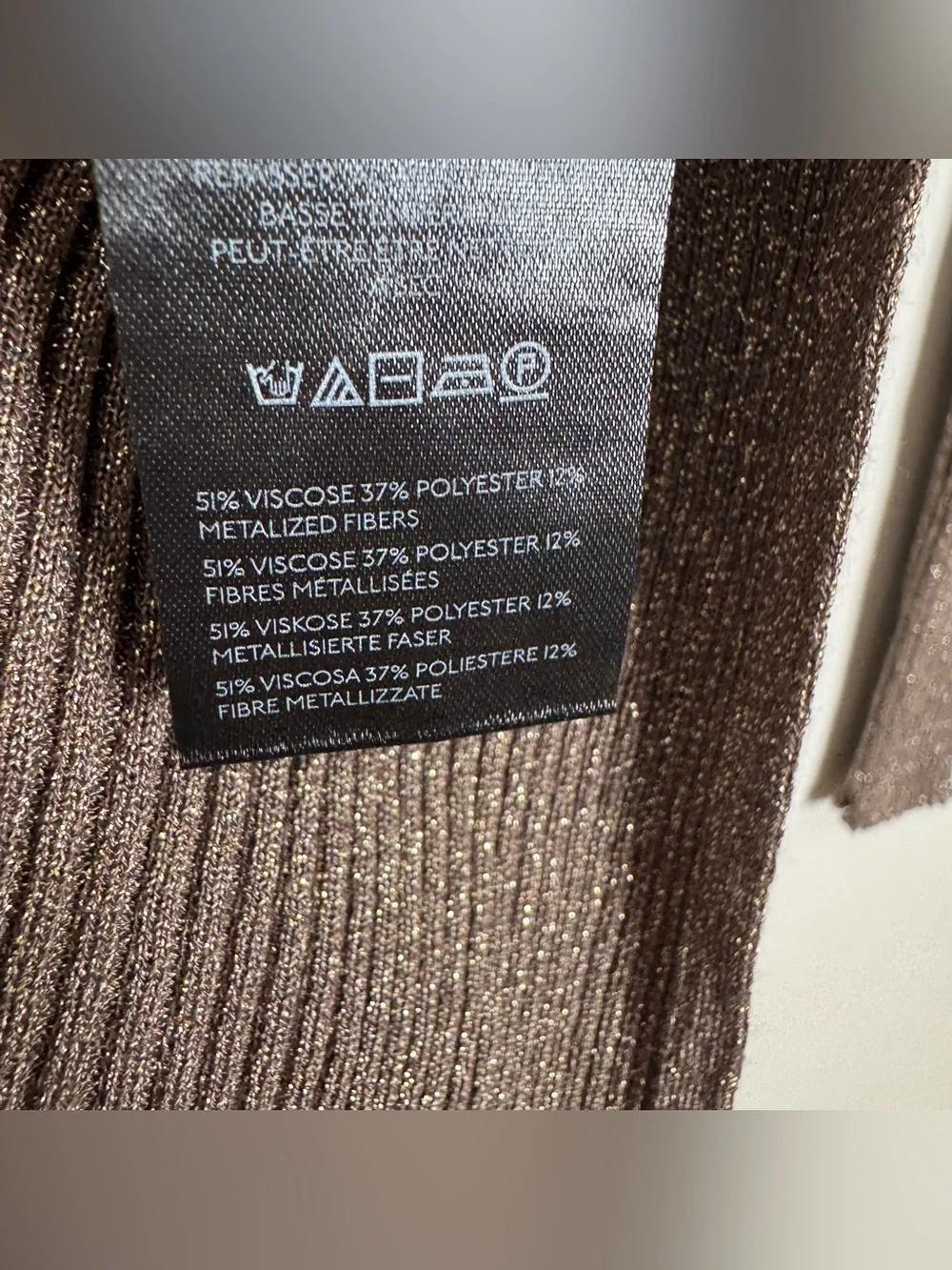 NWT Anthropologie Medium P Ribbed‎ Bronze Metallic Longline Duster Cardigan Zip